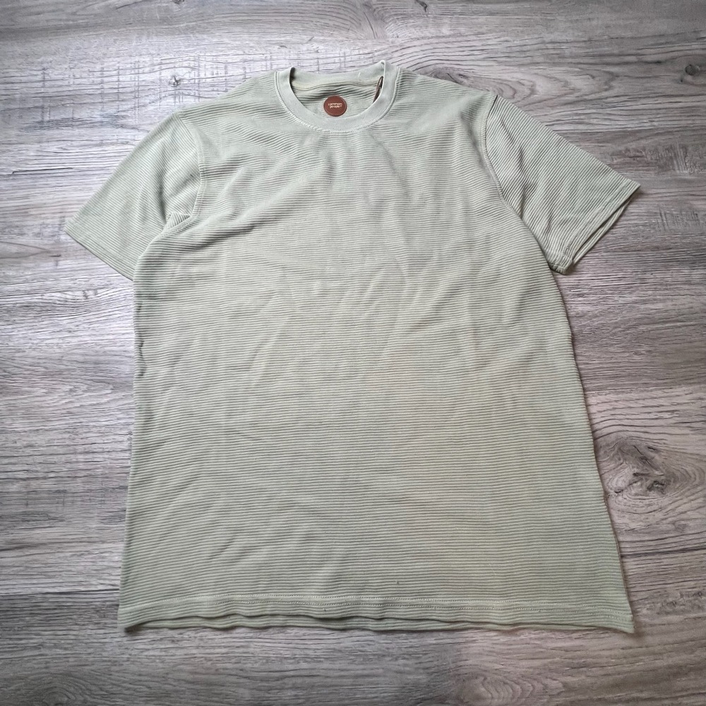 Common People Ottoman GD Tee Mens Medium Sage Green Ribbed Cotton T-Shirt NEW